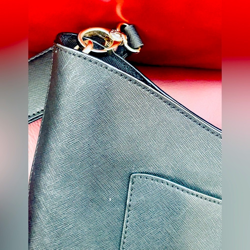 Henri Bendel Black Saffiano Leather Shoulder Bag - Picture 5 of 16